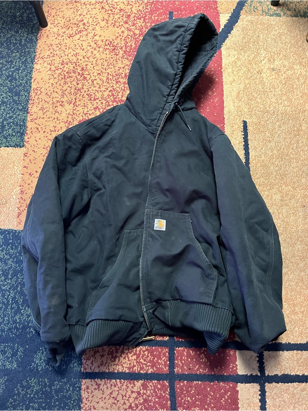 Carhartt Black Sweatshirt with Gold Logo Tag